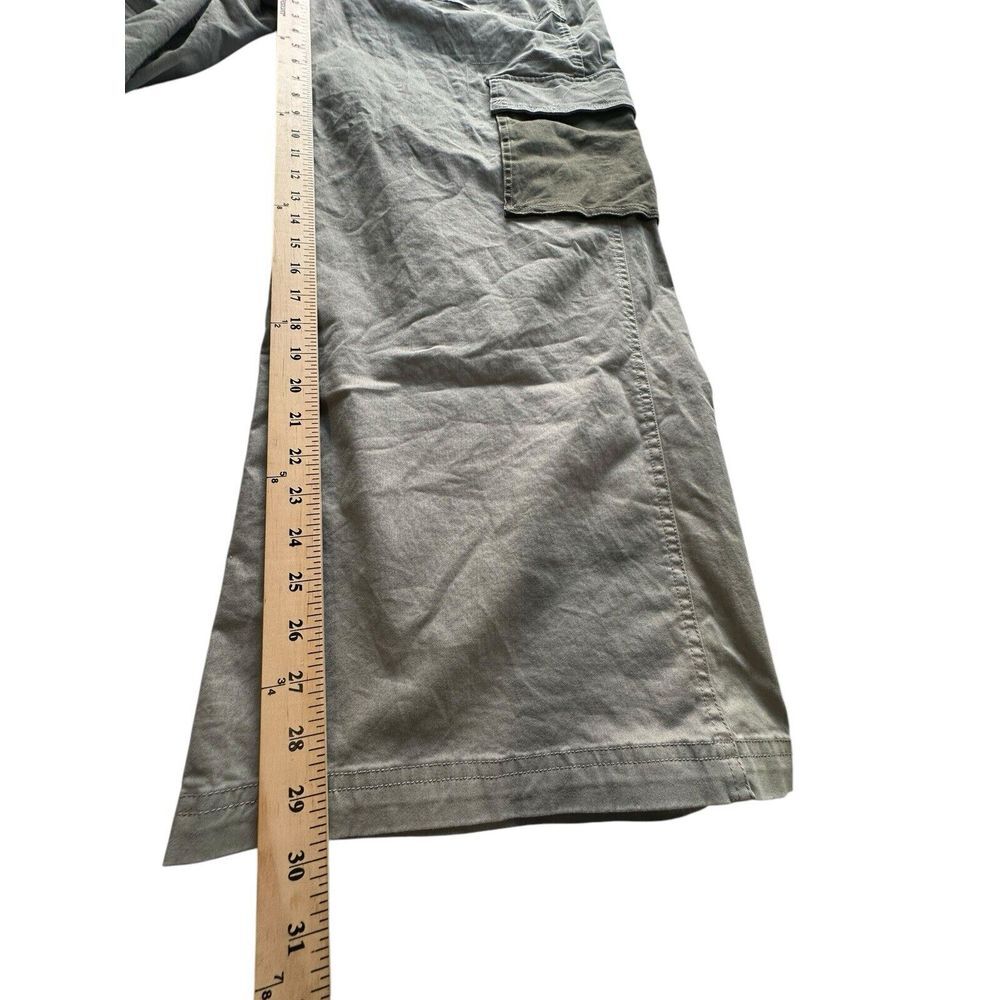Abercrombie Fitch Large‎ Vol 28 Utility Wide Leg Cargo Pants Army Green #ST1-5 - Picture 6 of 11